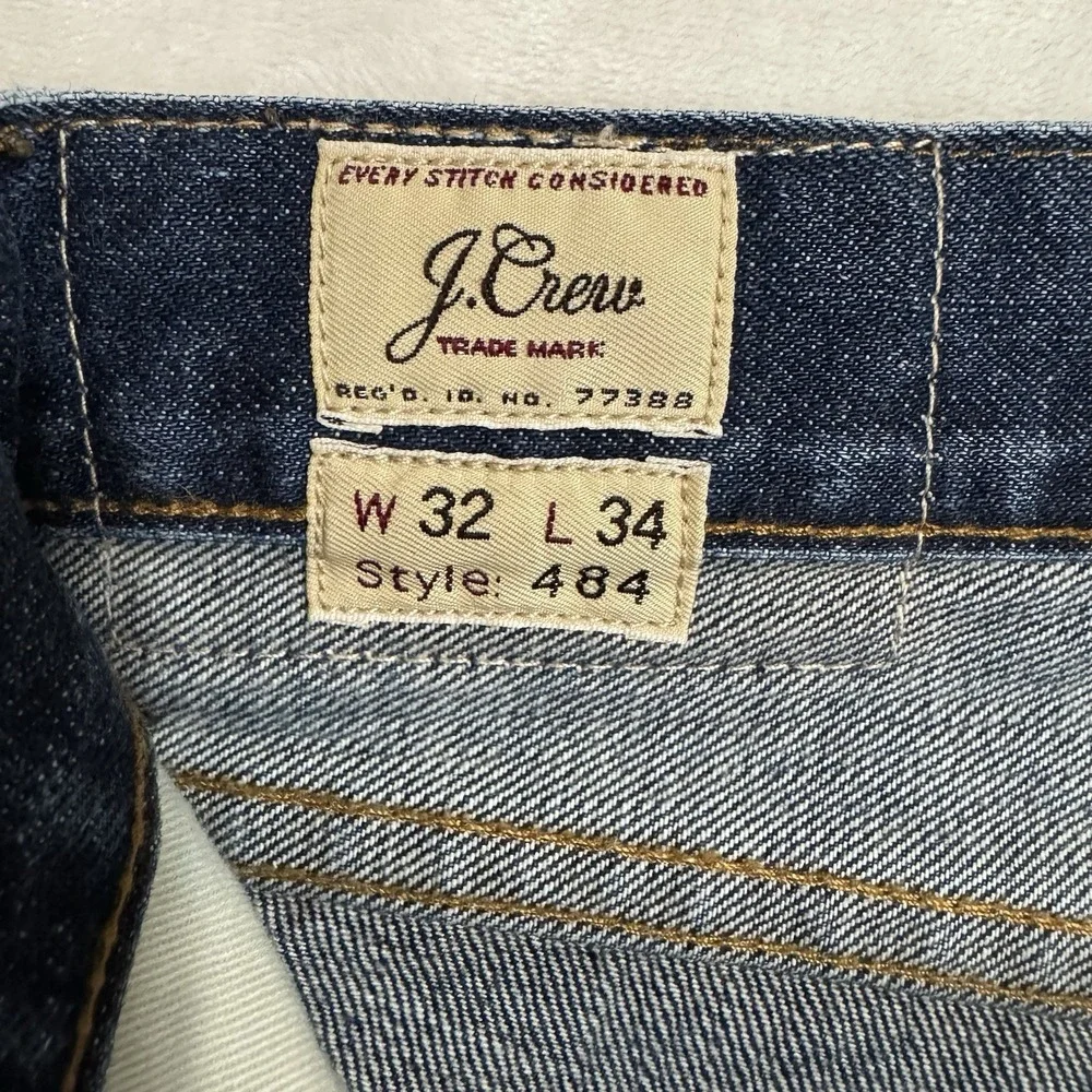 J.CREW 484 Slim Fit Jeans‎ Size 32 32x34 KAIHARA Japanese Denim Distressed
